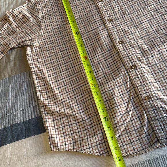 Cabela's Casual Button Down Mens Lrg White Multicolor Plaid Dressy Flannel Shirt - Picture 4 of 6